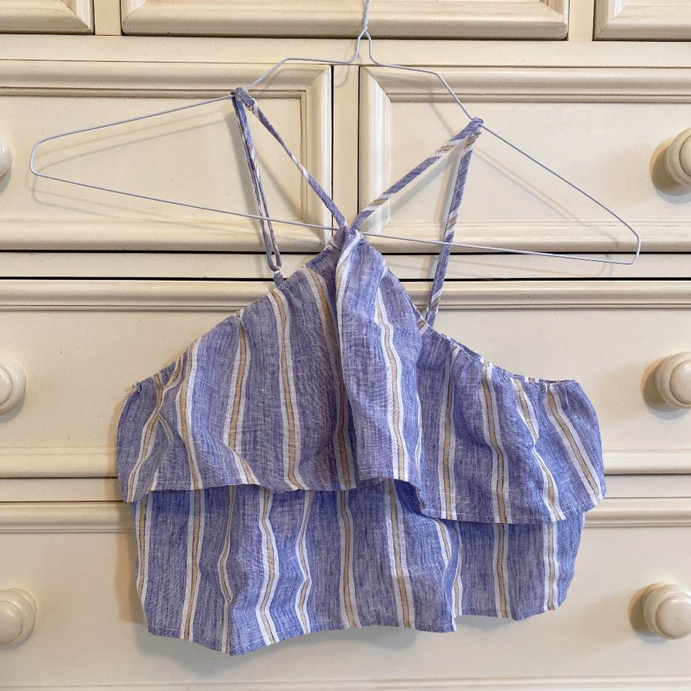 Urban Outfitters Cropped Ruffled Tank Top